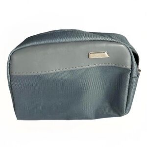 TUMI for Delta Gray Nylon Zippered Pouch Small Travel Toiletry Cosmetic Bag